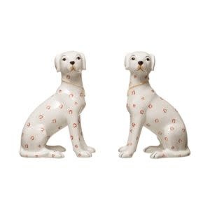 Hand-Painted Ceramic Dog, Crackle Finish, 7.25 x 4.25 x 10.25, Priced individually