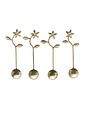 Brass Flower Spoon, Set of Four!!