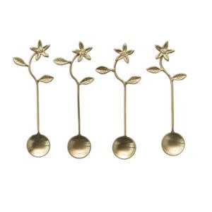 Brass Flower Spoon, Set of Four!!