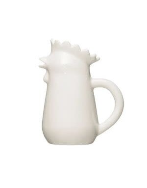 Stoneware Chicken Creamer, White, 4.25 X 3 X 5.25
