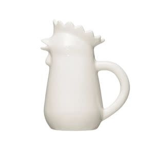 Stoneware Chicken Creamer, White, 4.25 X 3 X 5.25