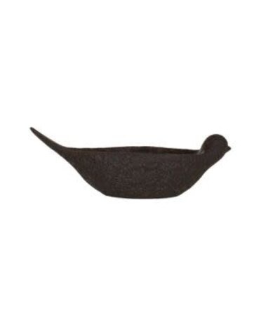 Debossed Stoneware Bird Bowl, Brown, 10 in.