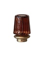 Amber Recycled Glass LED Table Lamp w/ Touch Sensor, Antique Brass, 4.5 X 6.5 in.