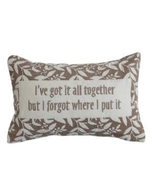 I've Got it All Together Embroidered Lumbar Pillow, 14"x 9"