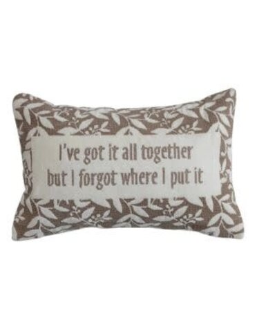 I've Got it All Together Embroidered Lumbar Pillow, 14"x 9"