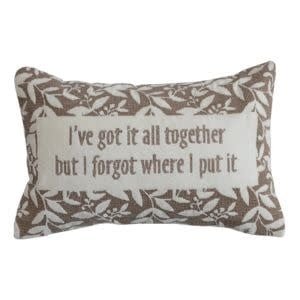 I've Got it All Together Embroidered Lumbar Pillow, 14"x 9"