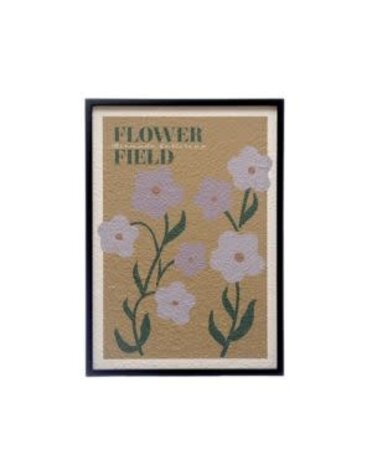 Flower Field Textured Wall Art in Wood Frame, Multi Color, 19.75 X 27.5 in.