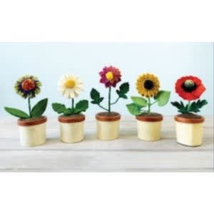 dZi Handmade Potted Flowers, Assorted Styles