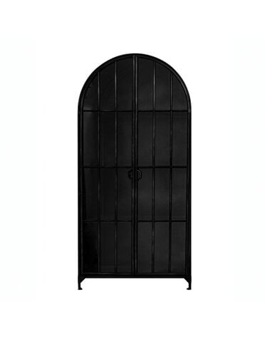 Arched Metal Cabinet w/ Glass Doors, 36 x 17 x 77 Last one