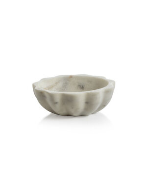 Scalloped Marble Condiment Bowl