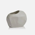 Rock vase matte white 7.75"X4.75"