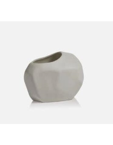 Rock vase matte white 7.75"X4.75"
