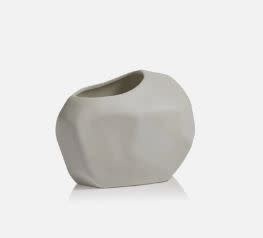 Rock vase matte white 7.75"X4.75"