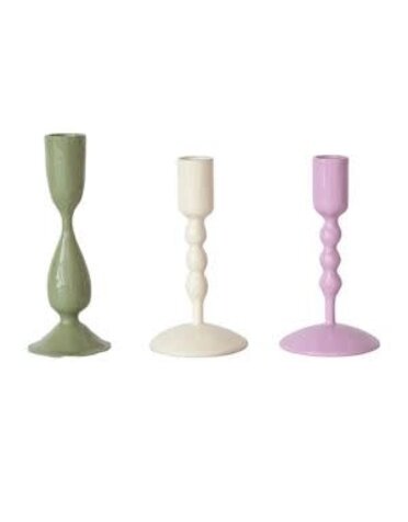 Hazel Mazel Enameled Metal Taper Holder, Assorted Styles, 5.5 in.