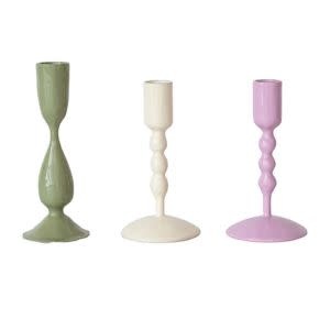 Hazel Mazel Enameled Metal Taper Holder, Assorted Styles, 5.5 in.