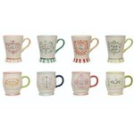 Hazel Mazel Hand-Painted Stoneware Mug, Assorted Designs and Sayings, 4.75 in.