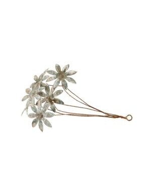 Distressed Tole Flower Bunch Ornament, 6.25 in.