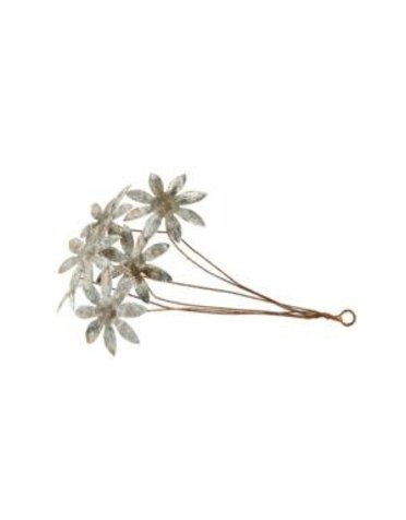 Distressed Tole Flower Bunch Ornament, 6.25 in.