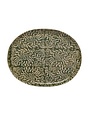 Stoneware Platter w/ Wax Relief Botanicals, 16.25 X 12.75