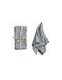 Cotton & Linen Napkins w/ Block Print Pattern, Set of 4, 18 in.
