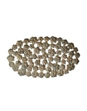 Flower Tray with Cut-Outs, Antique Gold Finish, 17.5 X 10 in.