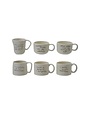 Stoneware Mug with Saying, White & Black, Assorted Styles, 12 oz.