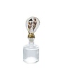 Decorative Glass Bottle with Oyster Shell Feather Image Stopper, Multi-Color, 2.75 X 7.75 in.