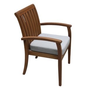 Eucalyptus Deluxe Stacking Armchair with Olefin Cushion, Priced individually, 24 X 23 x 35.5, Furniture Available for Local Delivery or Pick Up