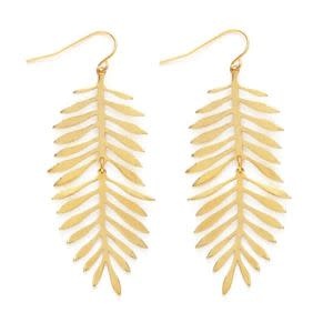 Large Fern Earrings, 2.25 in.