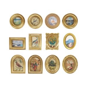 Mini Framed Art Magnet, Gold Finish, 12 Styles, Approx 3.75 in.