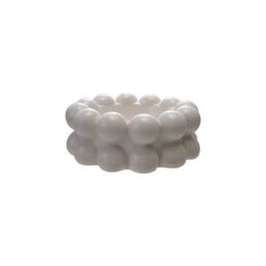 Stoneware Bowl with Balls, White, 6"Rnd