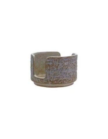 Stoneware Sponge Holder, White Reactive Glaze, 4"x 2.5"