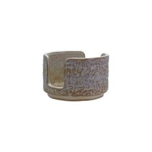 Stoneware Sponge Holder, White Reactive Glaze, 4 X 2.5 in.