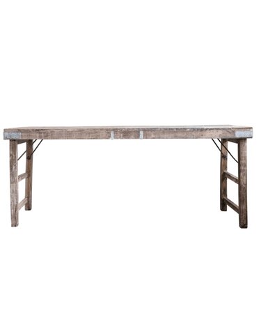 Reclaimed Wood Folding Table w/ Tin Patches, Available for local pick up