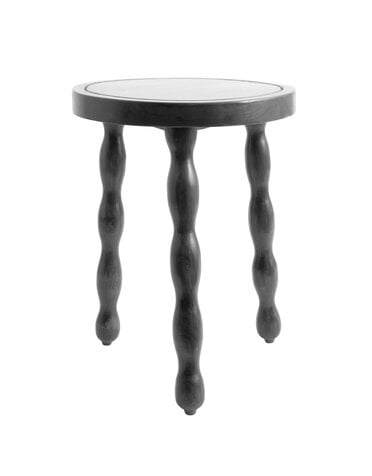 Reclaimed Wood Stool w/ Carved Legs, Black, 15"x20" Furniture Available for Local Delivery or Pick Up
