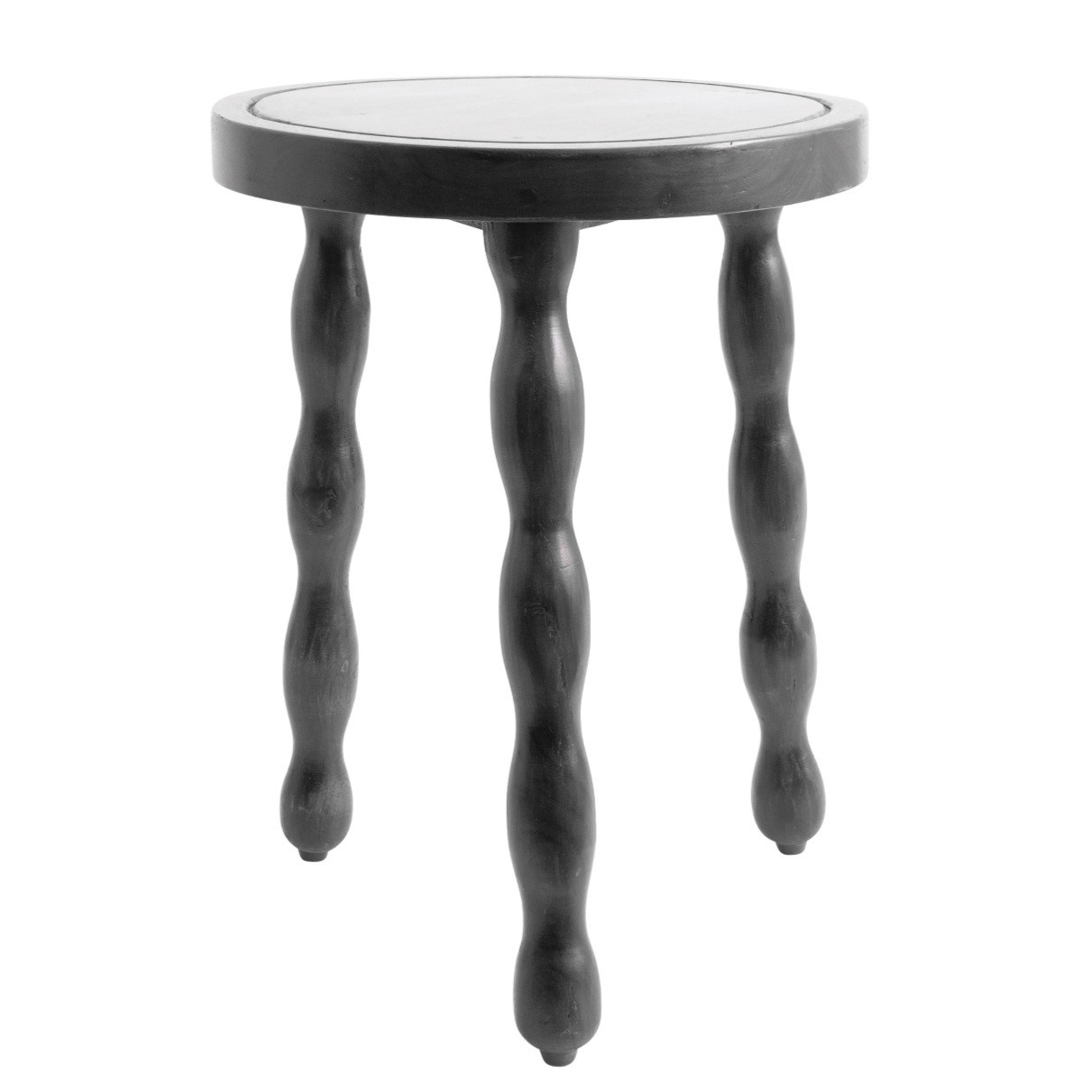 Reclaimed Wood Stool w/ Carved Legs, Black, 15"x20" Furniture Available for Local Delivery or Pick Up