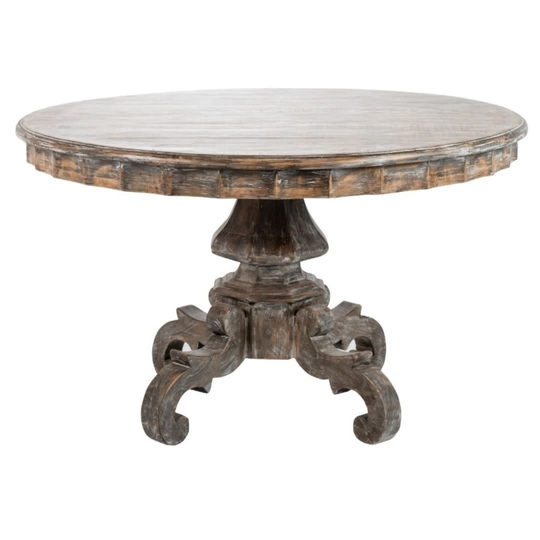 Grace Round Dining Table, Grey Black, 51 x 30 x 51 Furniture Available for  Delivery or Pick Up