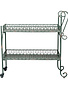 Metal 2-Tier Bar Cart on Casters, 38"x 16"x 38"