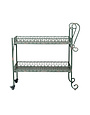 Metal 2-Tier Bar Cart on Casters, 38"x 16"x 38"