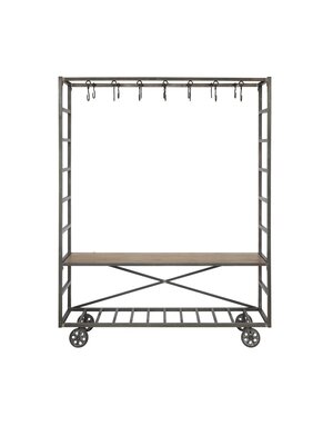Metal Cart & Bench w/ Hooks, 62"x 15"x 78" Available for special order