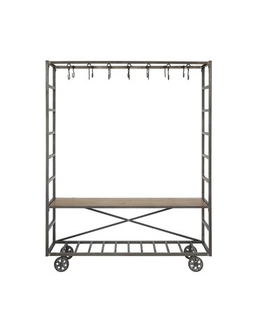 Metal Cart & Bench w/ Hooks, 62"x 15"x 78" Available for special order