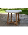 Round Ivory Eucalyptus Accent Table, 20 in., Furniture Available for Delivery or Pick Up