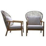 Wicker Patio Chair, Set of Two, 36 X 33 X 44