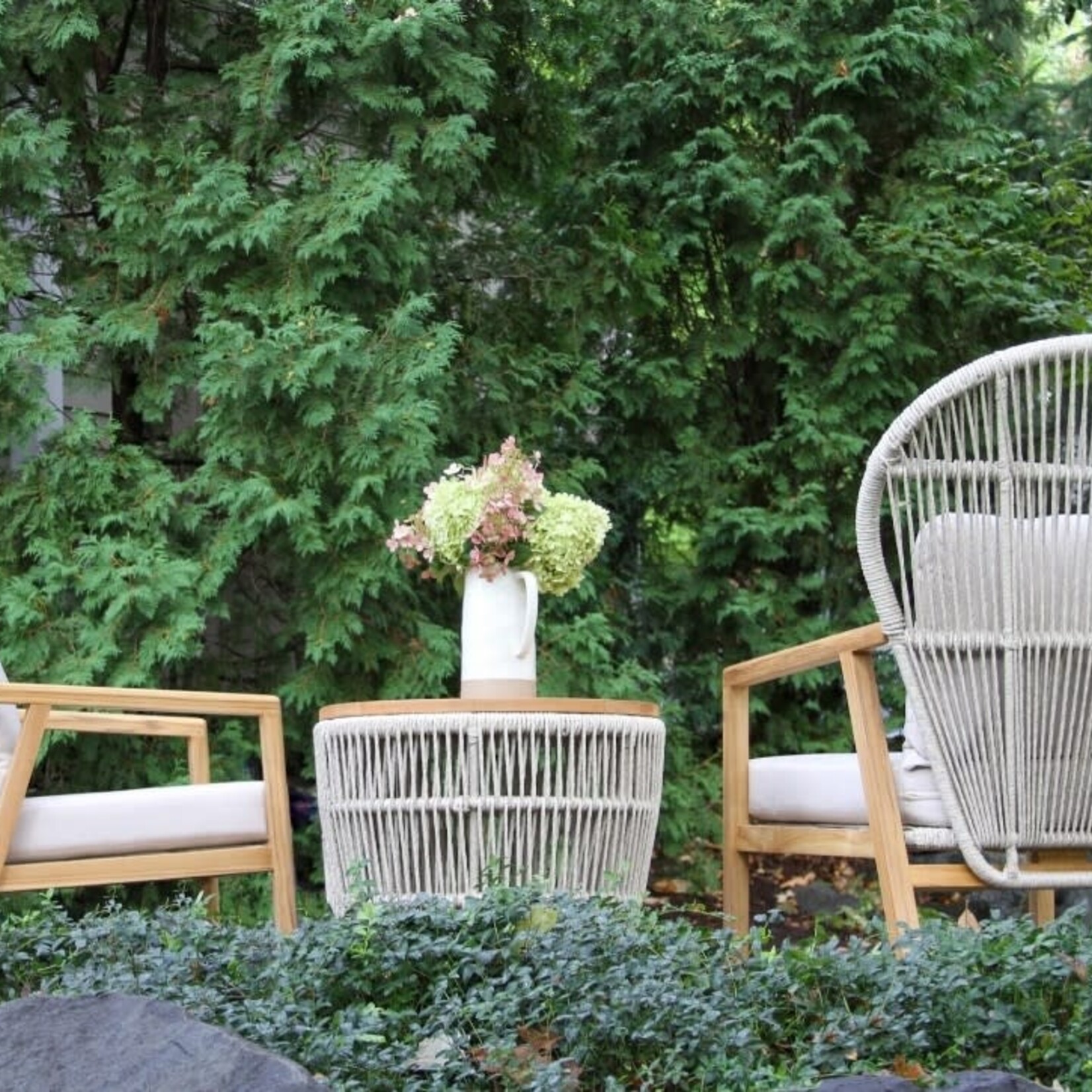 Wicker Patio Chair, Set of Two, 36 X 33 X 44