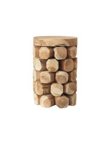 Teakwood Table/Stool, 12"Rnd x 19"