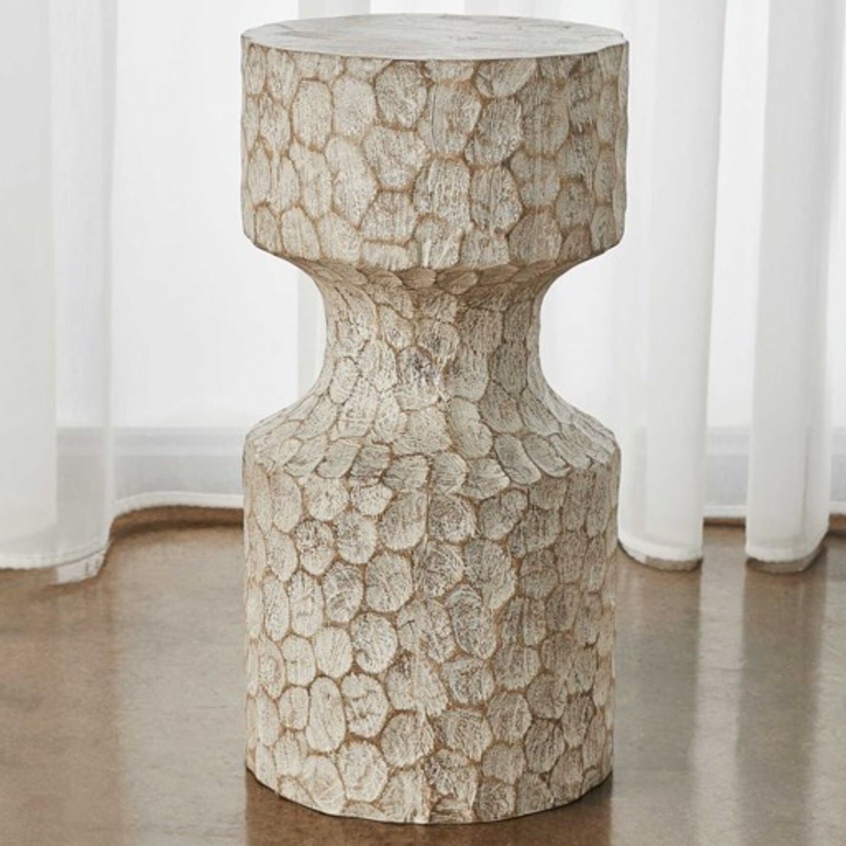 Whittled Accent Table, 11 x 22