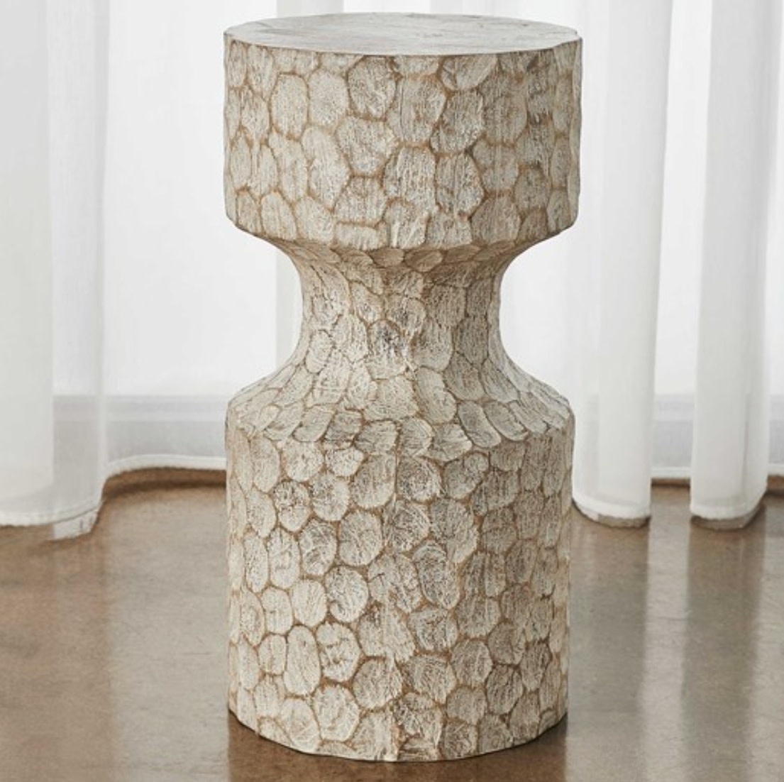 Whittled Accent Table, 11 x 22 Furniture Available for  Delivery or Pick Up