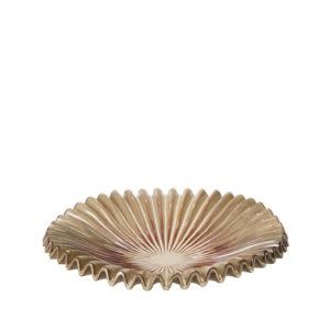Reactive Glaze Pleated Syllable Bowl, 17.5 in., Decor Available for Local Pick Up
