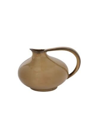 Serpentine Ceramic Pitcher, Caramel, 12.25 X 10 X 8.25, Decor Available for Local Pick Up