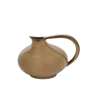 Serpentine Ceramic Pitcher, Caramel, 12.25 X 10 X 8.25, Decor Available for Local Pick Up